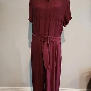 Women's Short Sleeve Midi Dress - A New Day Red L A142